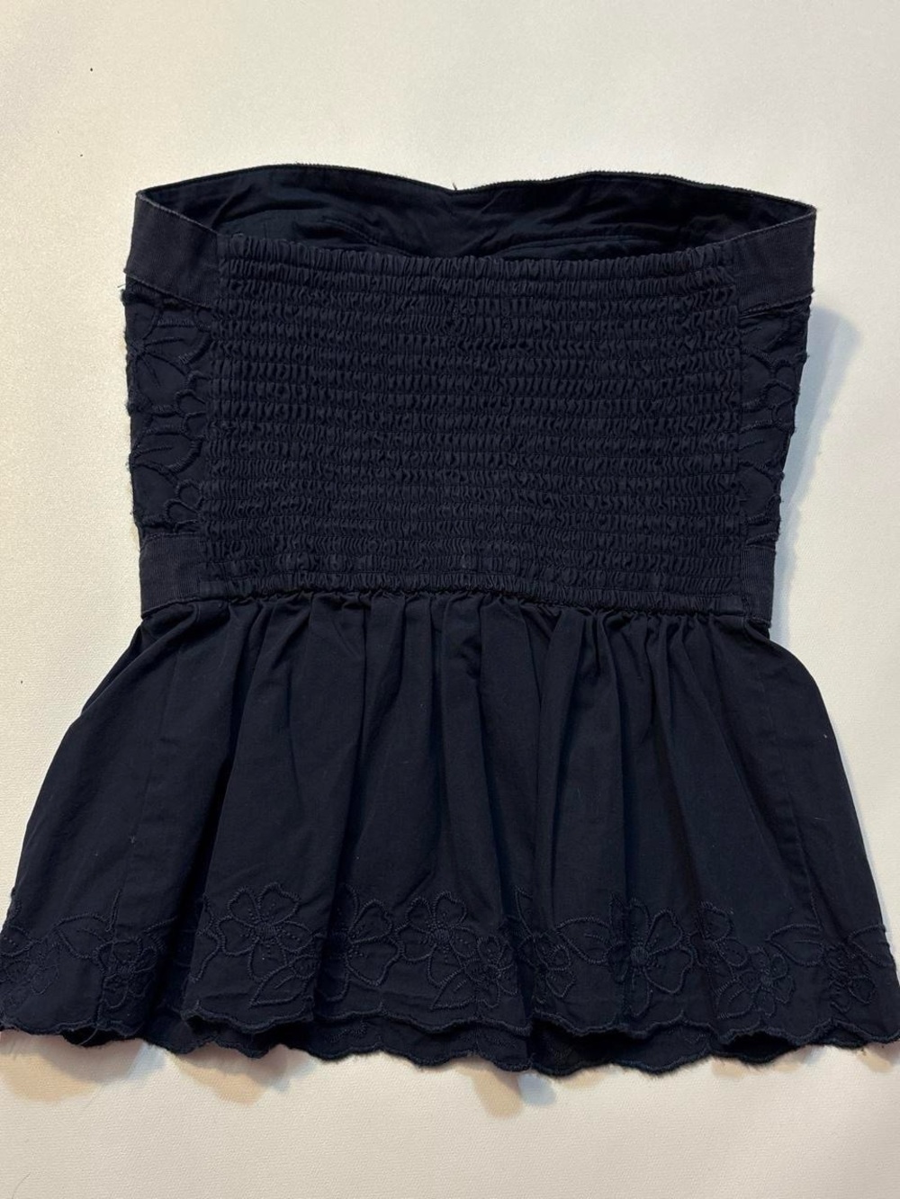Hollister Navy Strapless Floral Lace Peplum Top - Picture 3 of 3